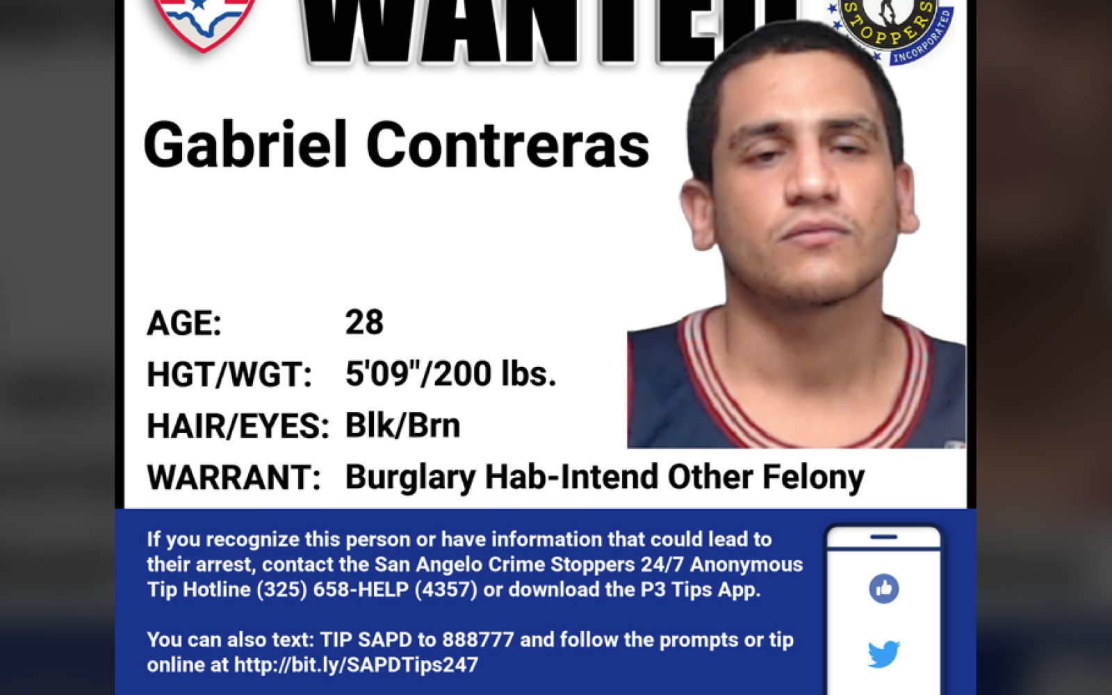 Gabriel Contreras' Wanted Poster