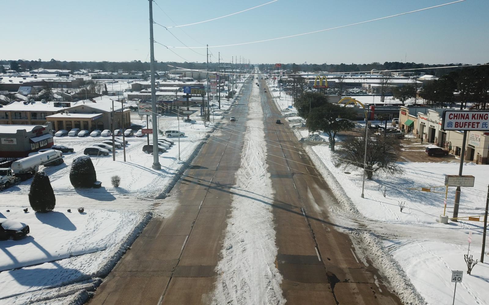 This photo taken the morning of Feb. 19 shows both sides were eventually cleared of snow and ice. 