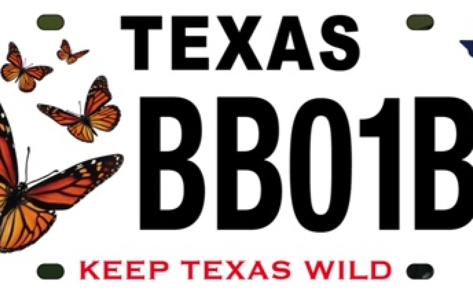 Monarch Butterfly License Plate Texas (Contributed/TPWD)