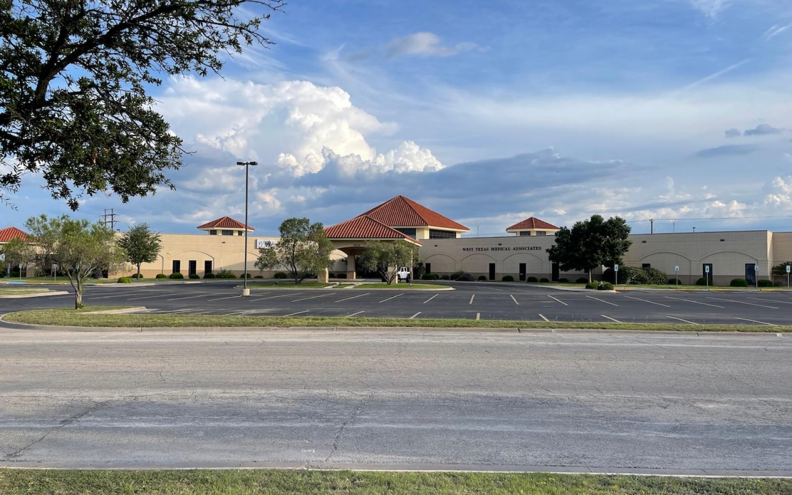 The now empty parking lot at the once bustling West Texas Medical Associates building on the southwest side of San Angelo, Texas. 