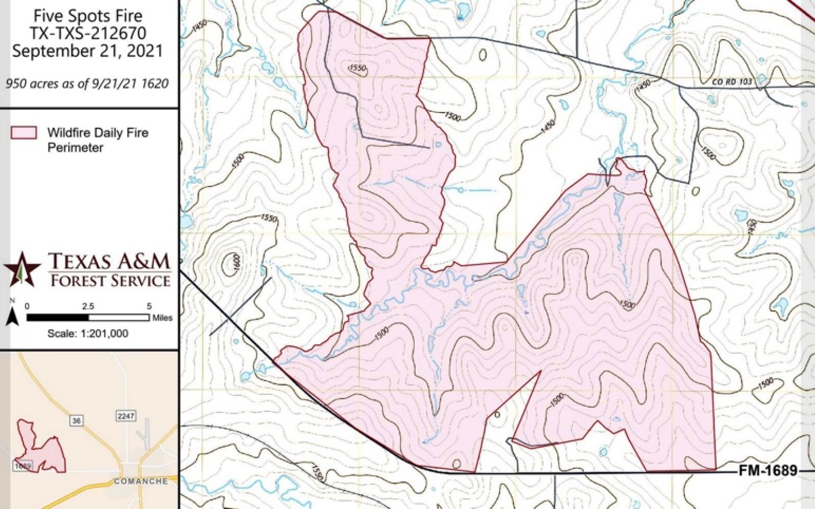 Comanche Fire 9/21/21 (Contributed/Menard VFD)