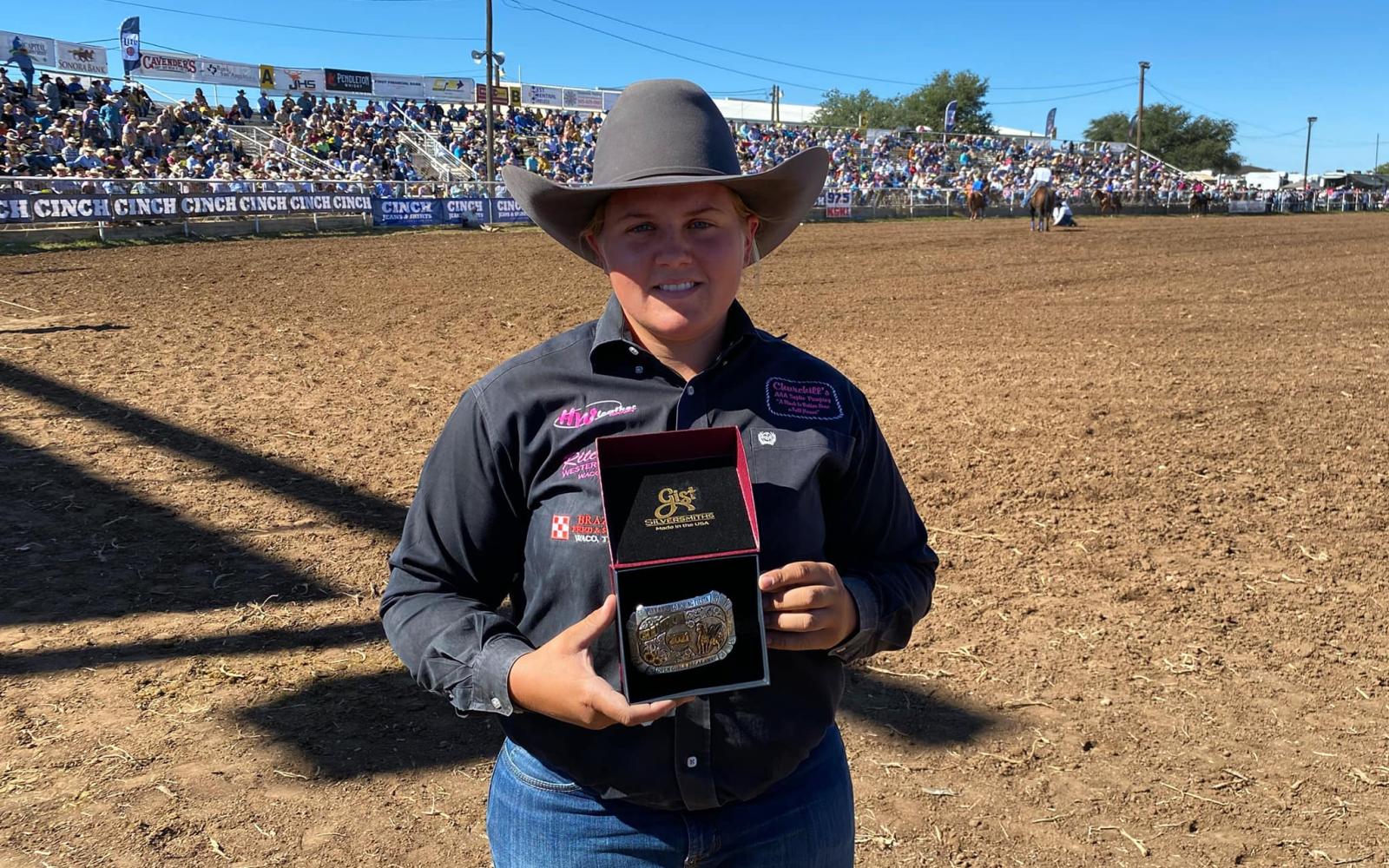 KC Gail Churchill Wins First Ever Ladies Breakaway Cinch Roping Title (Contributed/SASSRA)