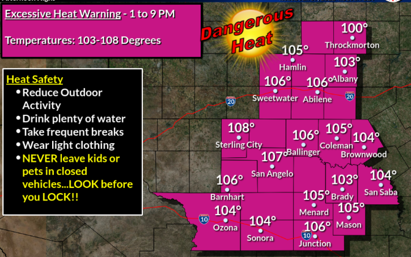 Dangerous Heat Warning 6.7.22 (Contributed/NWS)
