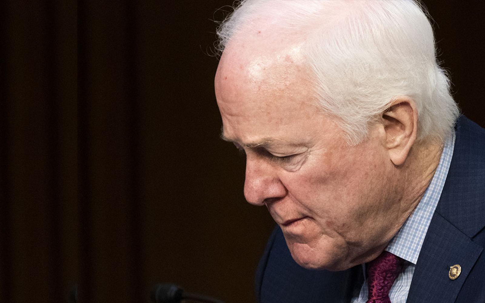 Sen. John Cornyn, R-Texas, attends a Senate Judiciary Committee hearing on domestic terrorism, Tuesday, June 7, 2022, on Capitol Hill in Washington. (AP Photo/Jacquelyn Martin)