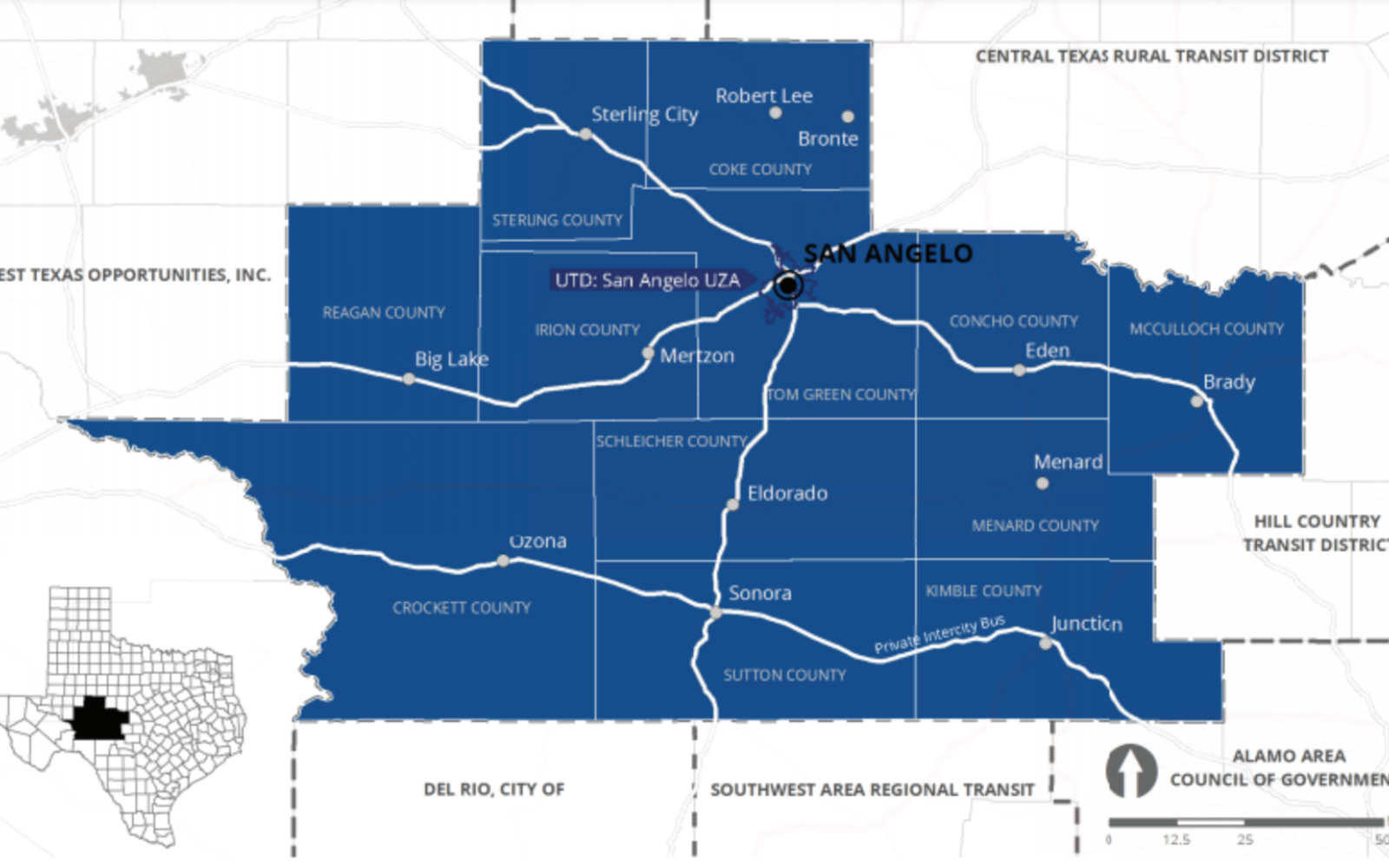 Concho Valley Transit District Map (Contributed/CVTD)