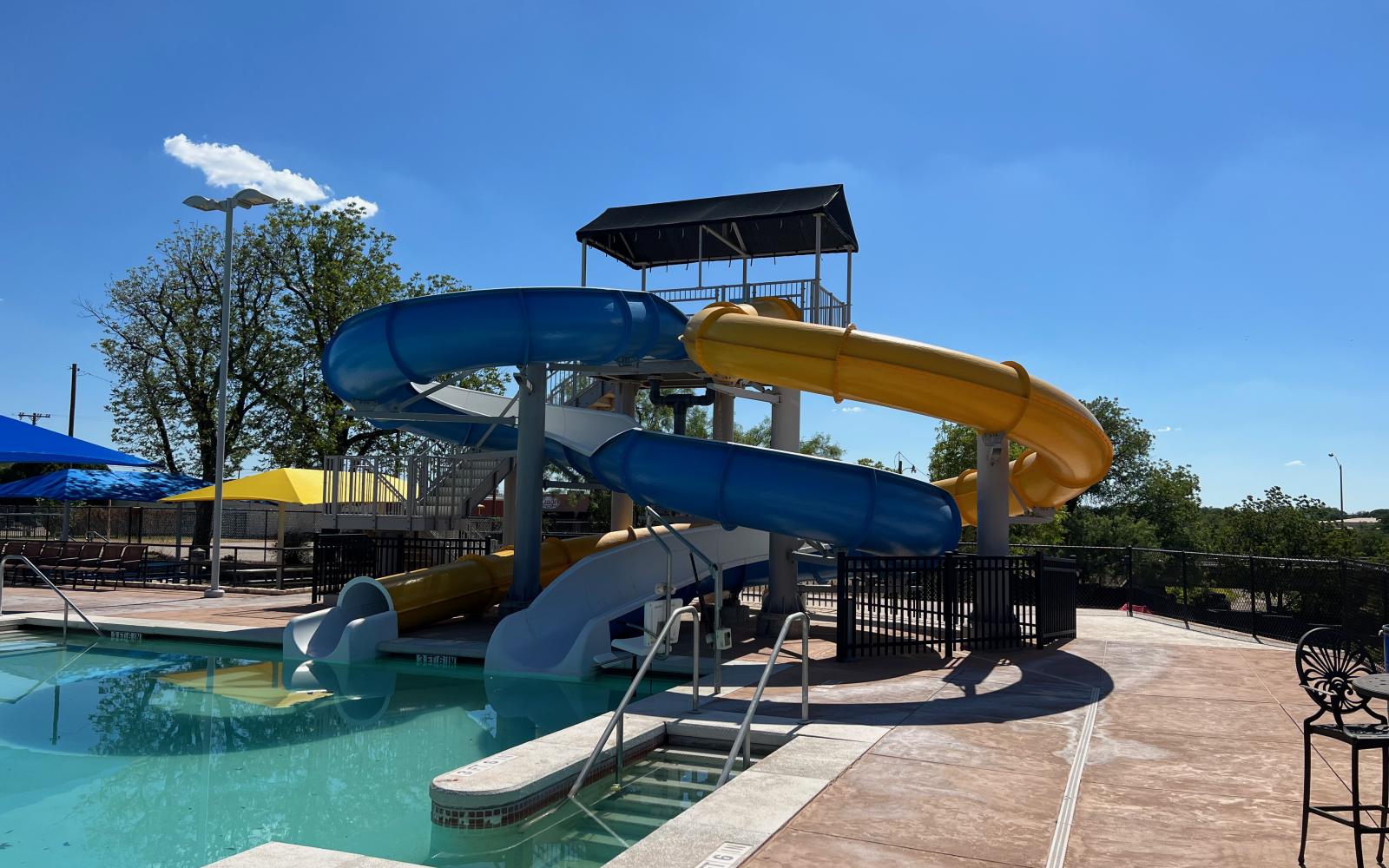 The water slides at the City Municipal Pool were renovated in 2021
