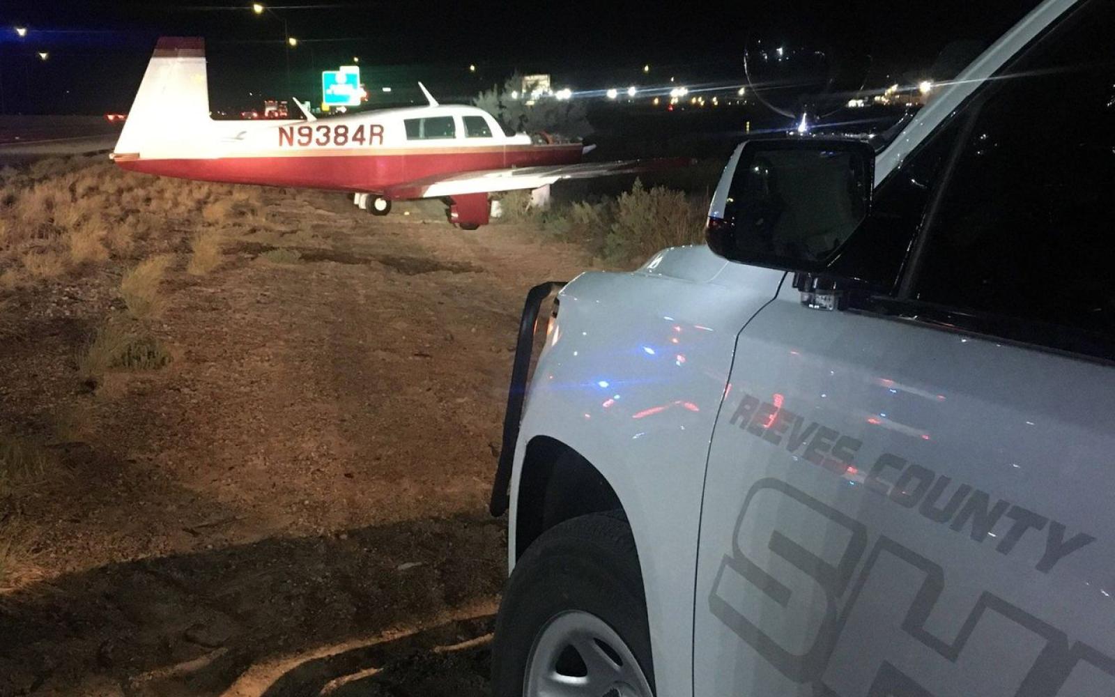 A Mooney M20K 231 crash landed on I-20 near Pecos on July 27, 2022