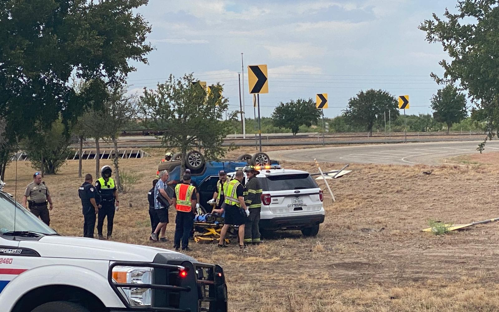 Rollover Crash US67 Near Jail (LIVE! Photo/James Bouligny)