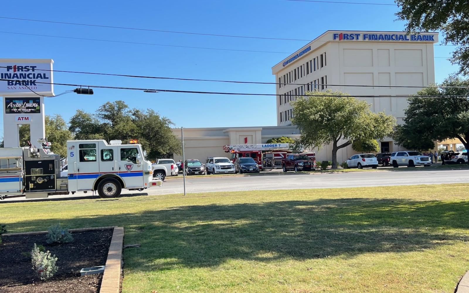 Fire alarm at First Financial Bank in San Angelo 
