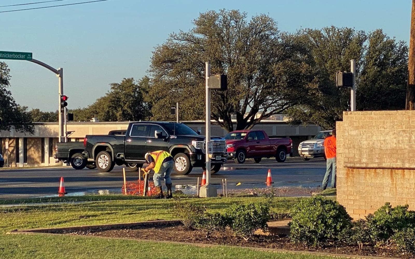 Water main break at Knickerbocker at Sunset on Oct. 12, 2022