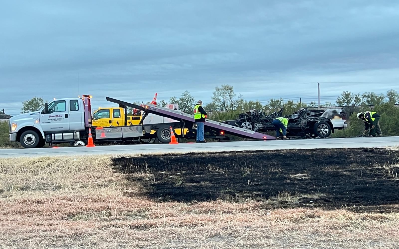 Truck Fire on Mertzon Highway All Clear