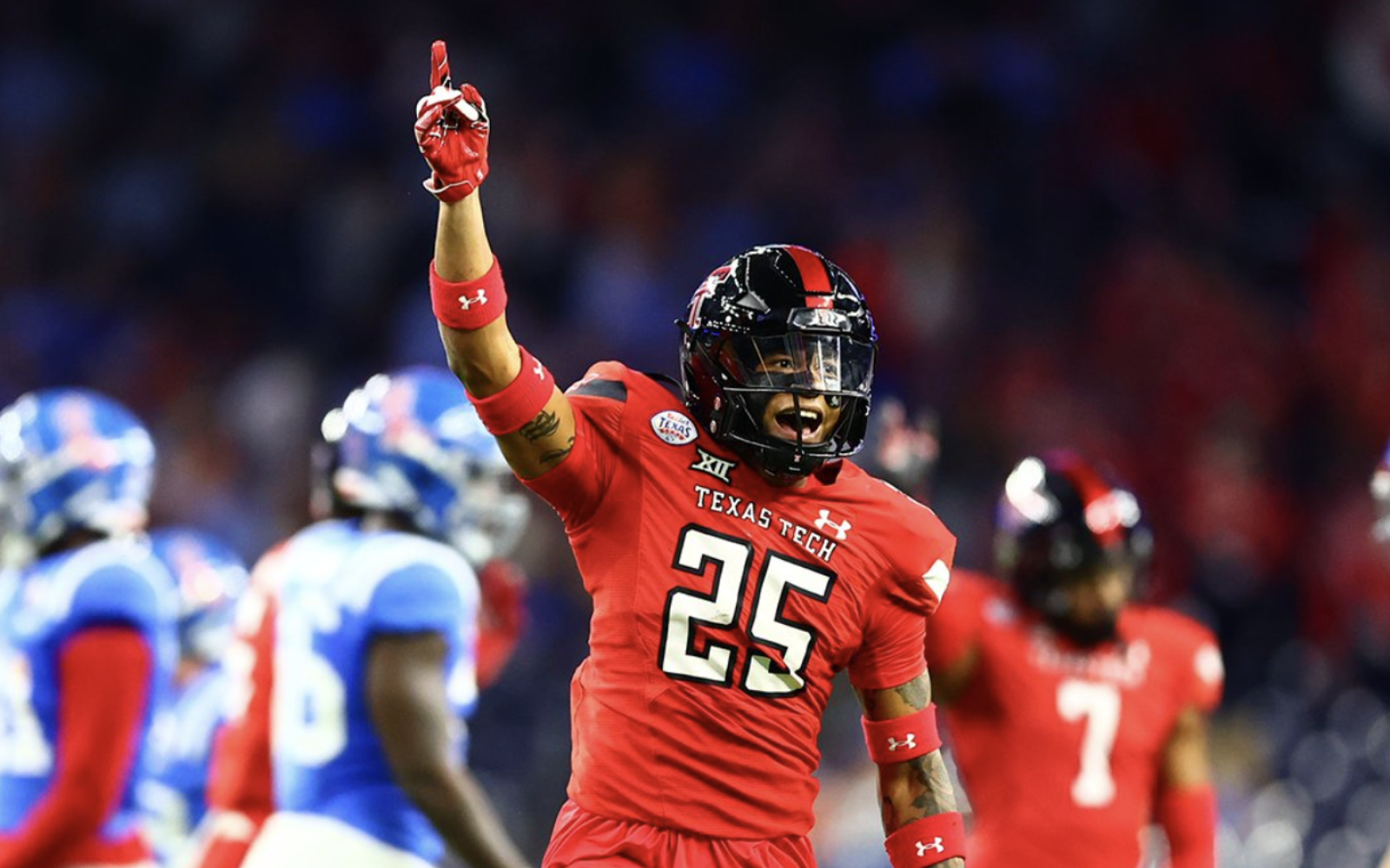 Texas Tech's Dadrion Taylor-Demerson after the win against Ole Miss