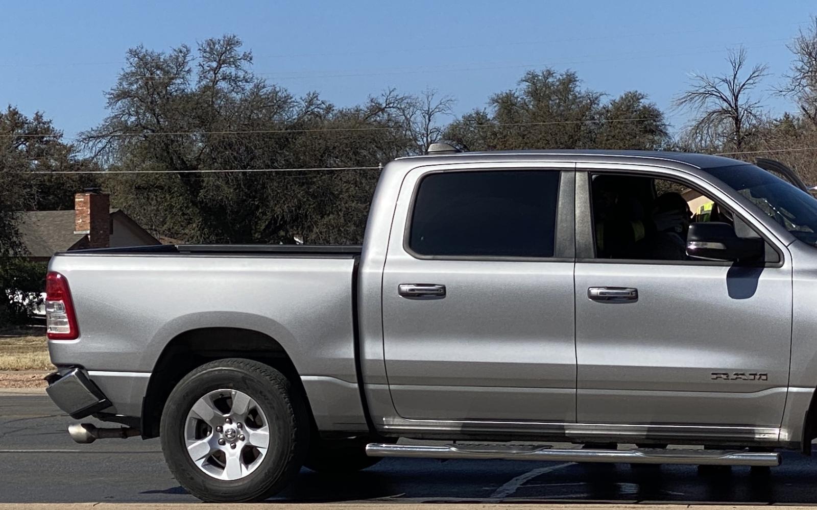 Ram Pickup rear ended in Sherwood Way Crash (LIVE! Photo/James Bouligny)