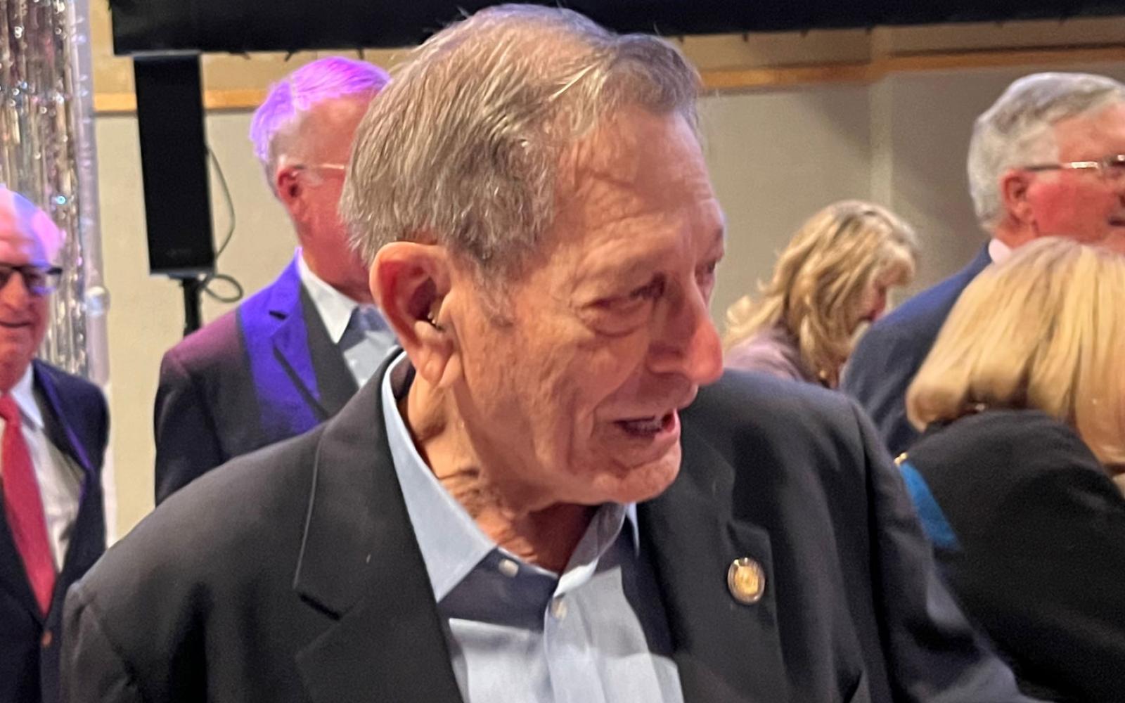 Richard Mayer receives many congratulatory handshakes after he and his wife B.J. were named San Angelo's Citizens of the Year for 2023.