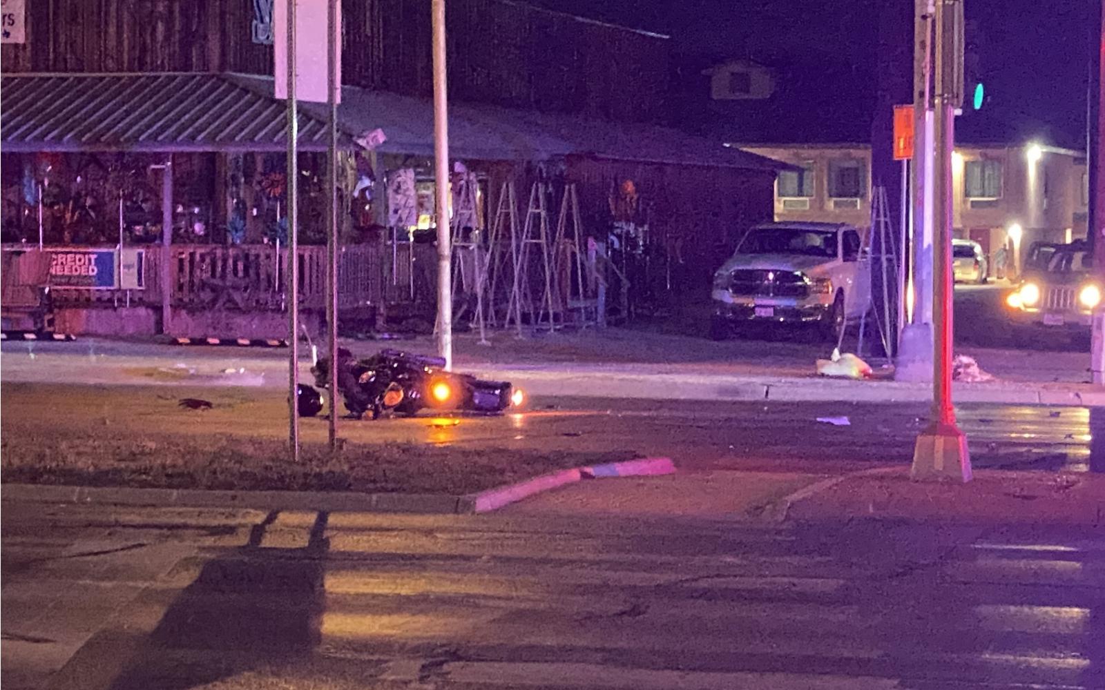 Motorcycle in Crash Ave. L & Bryant (LIVE! Photo/James Bouligny)