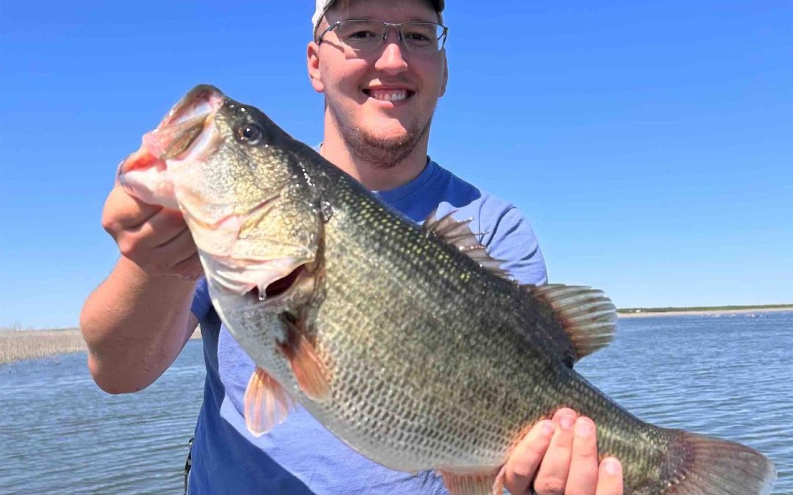 Shane Stone 8.2 lb Bass O.H.Ivie 4/16/23 (Courtesy/Inland Fisheries)