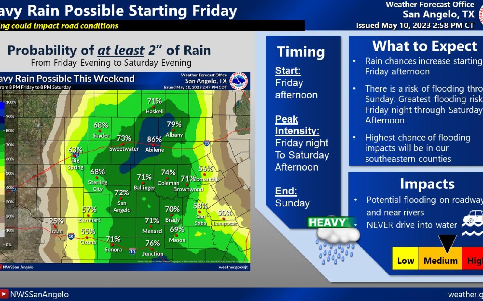 Weekend Rain Graphic 5.12.23 (Courtesy/NWS)
