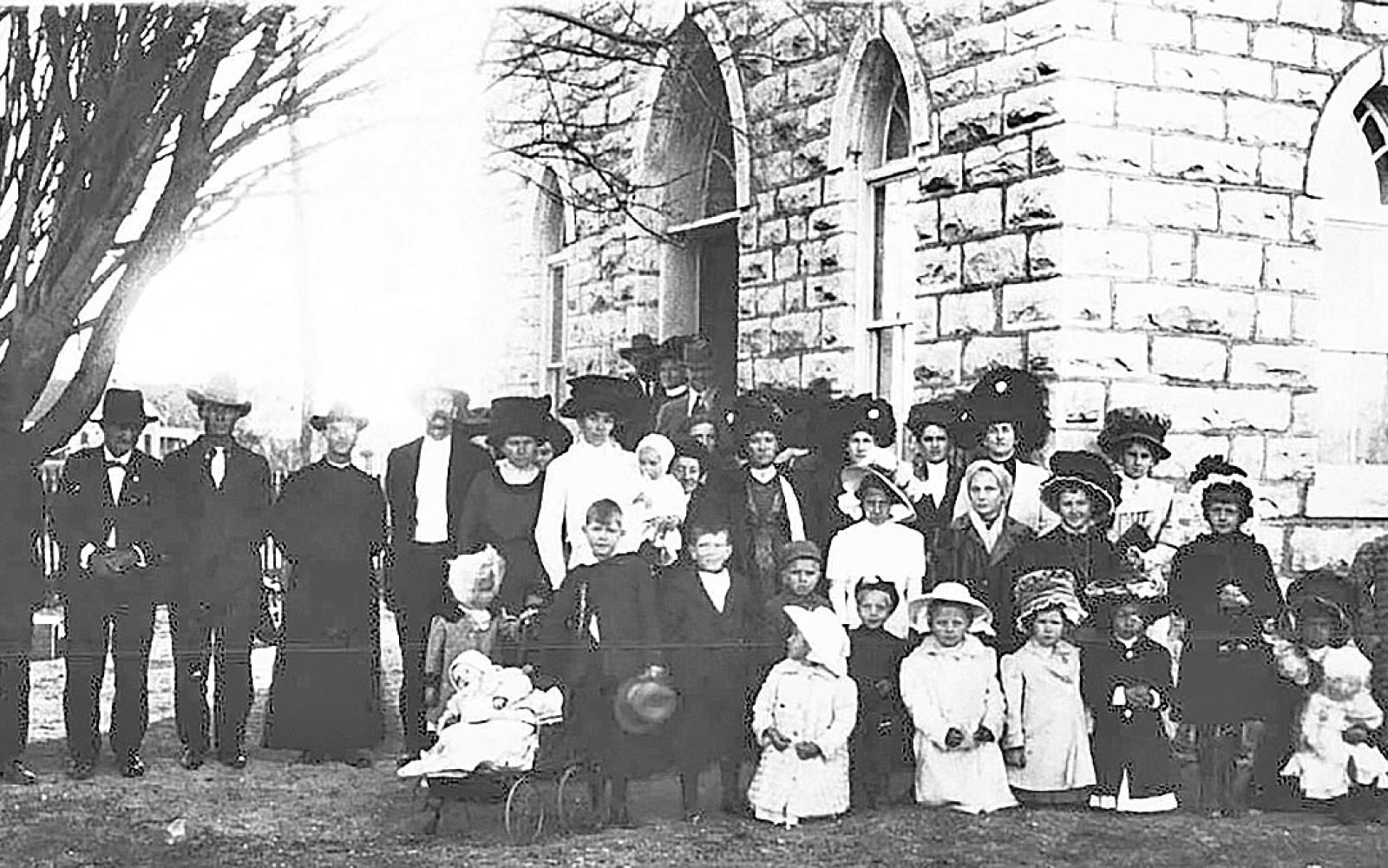Undated photo, likely 1910s, of early parishioners. 