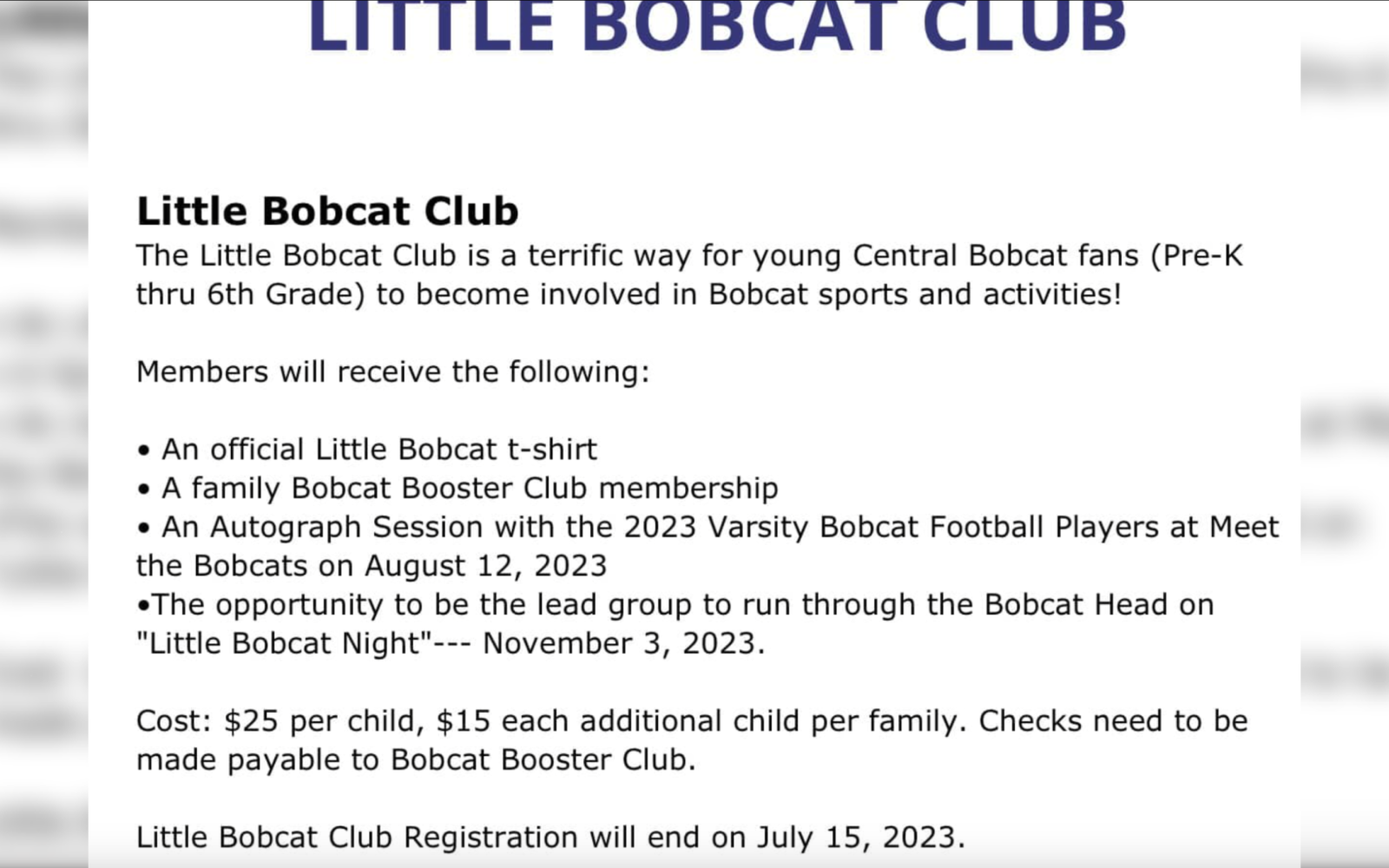 Little Bobcat Club
