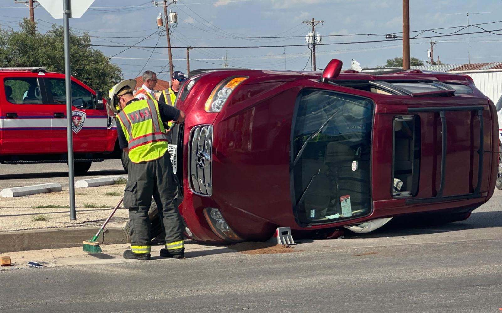 Hyundai Flips in Wild Crash Near Old H-E-B