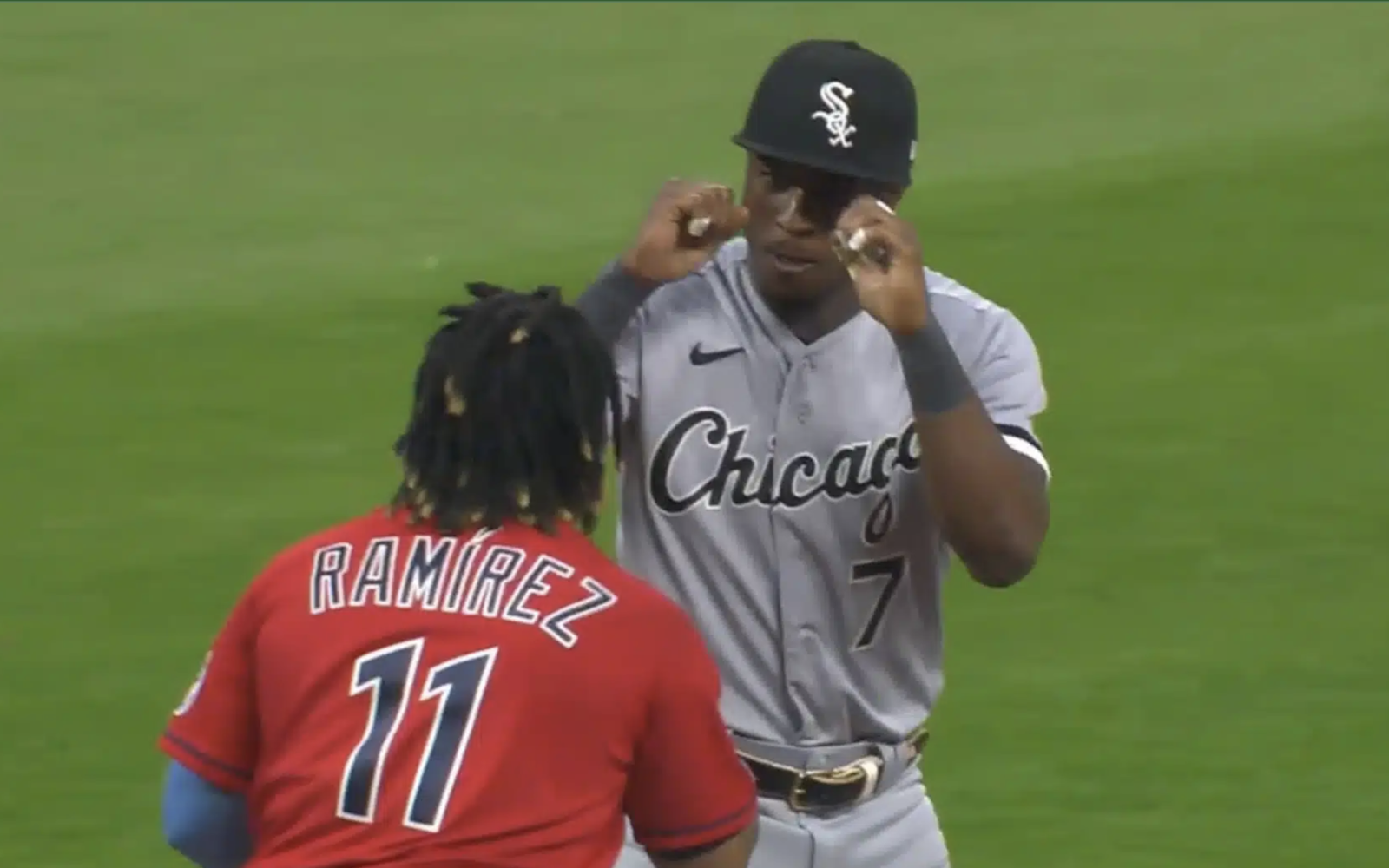Chicago White Sox Tim Anderson (Grey) and Jose Ramirez (Red) Fight