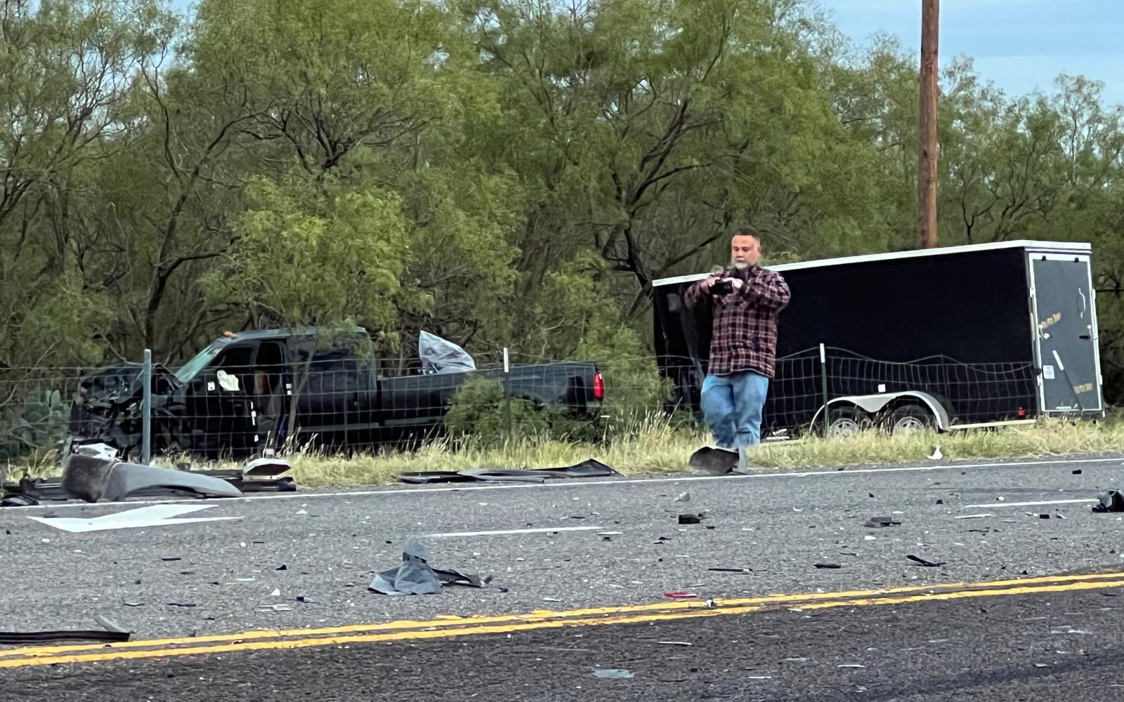 US 277 Closed After Two Pickups Collide at High Speed on Oct 30, 2023