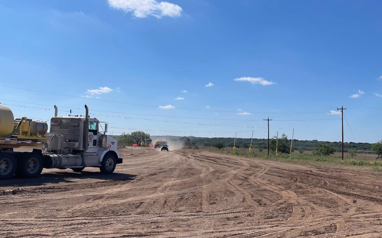 A colossal 42-inch pipeline, known as the Matterhorn Express, is currently under construction in southern Tom Green County, as seen on Oct. 20, 2023 near Guinn Road south of Knickerbocker.