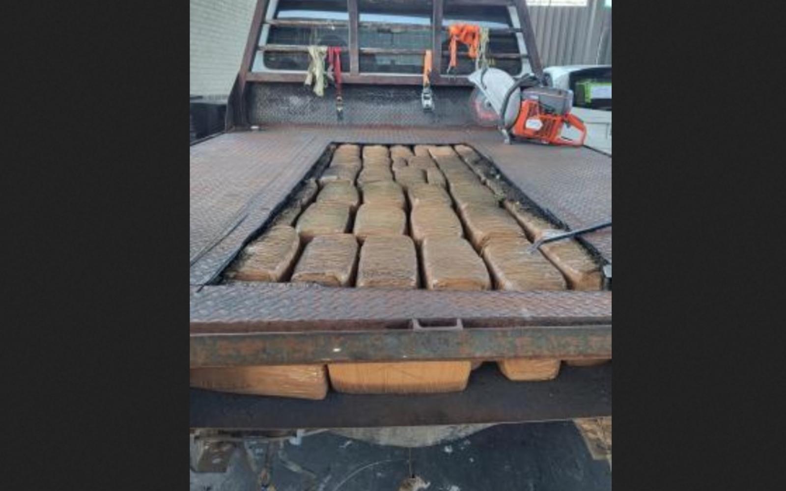 Marijuana bundles in truck bed (Courtesy CBP)