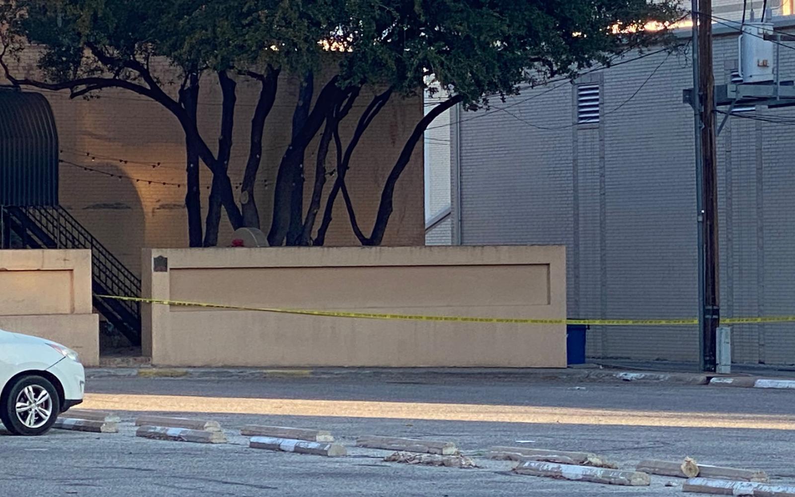 Crime scene tape near the Texas Pacifico building downtown San Angelo on Jan. 1, 2024.