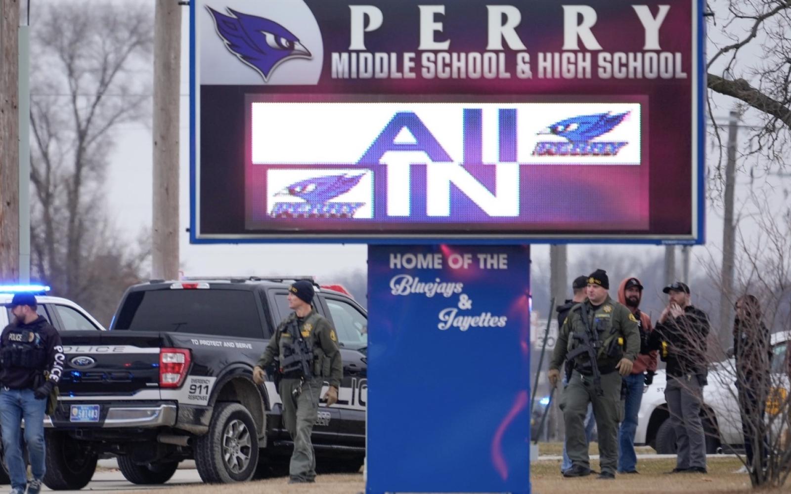 The Perry School Sign