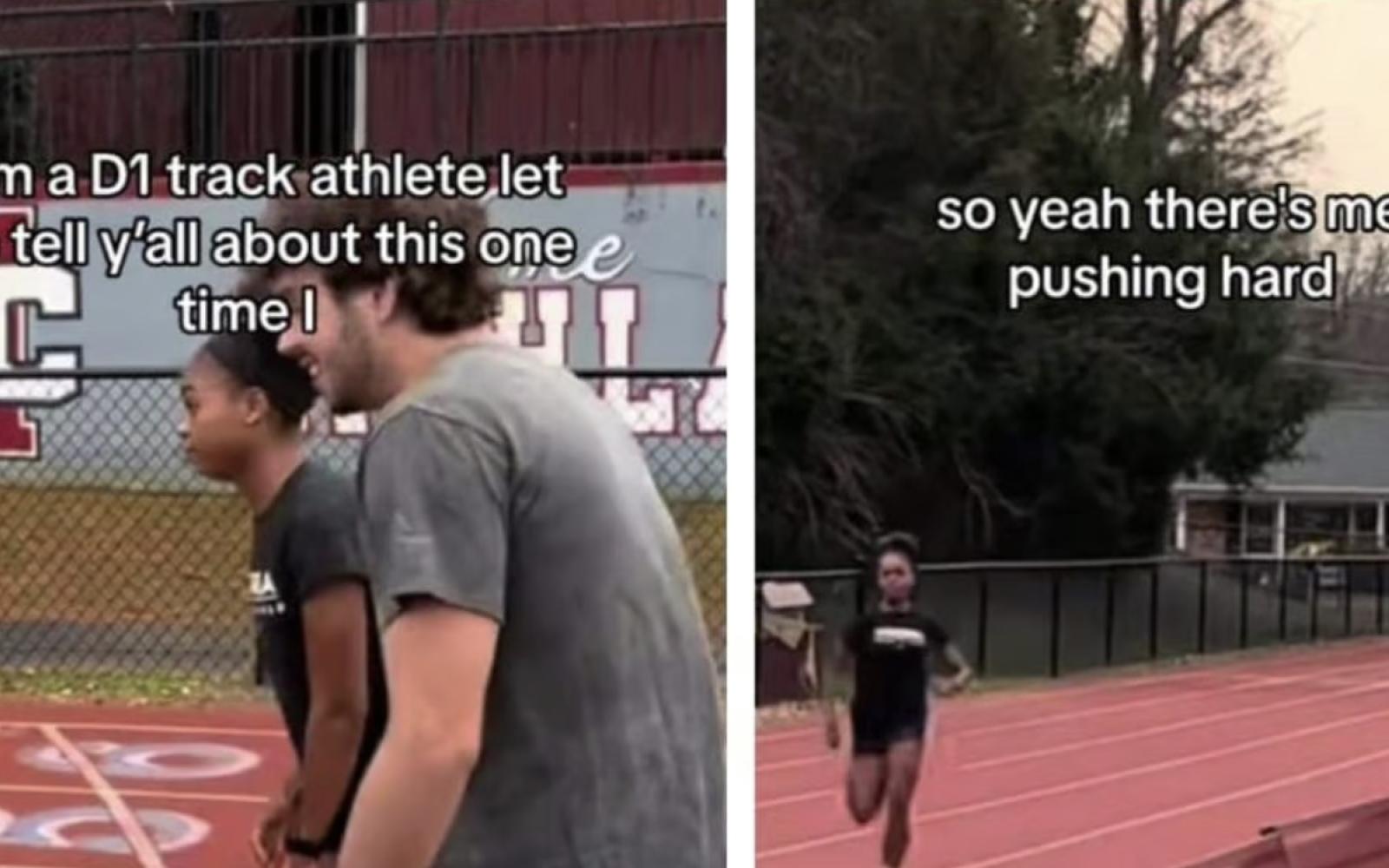 Random Guy Challenges Alahna Sabbakhan in 400 Meter Dash