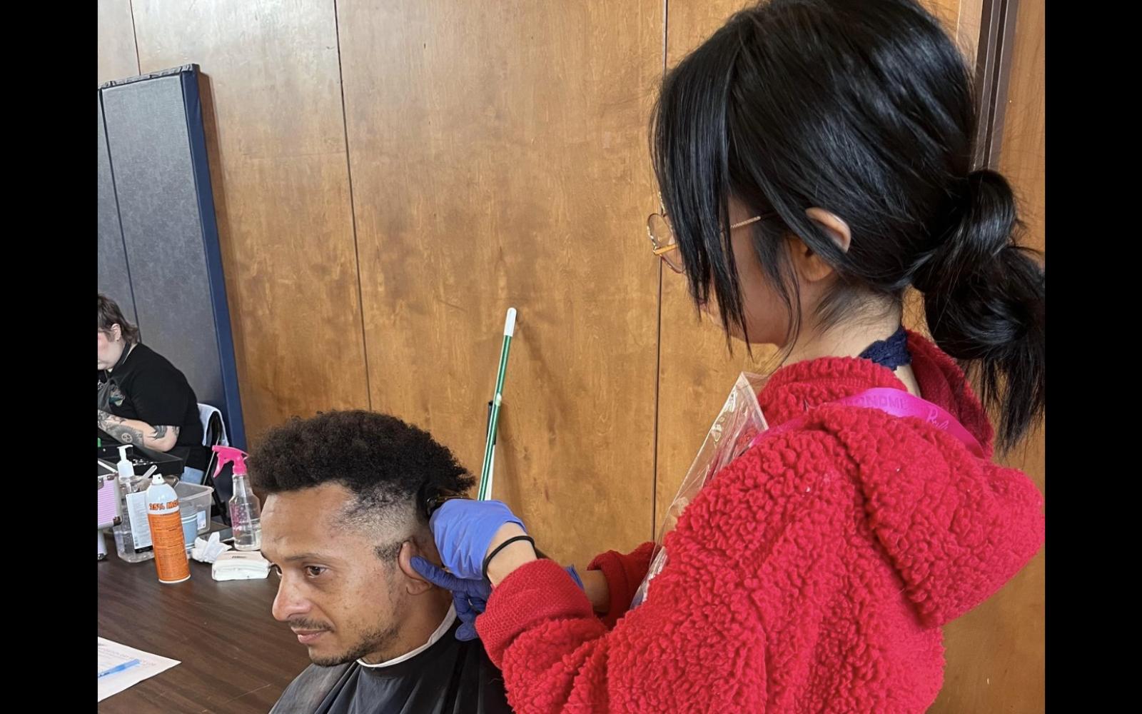Homeless Man Receives Haircut