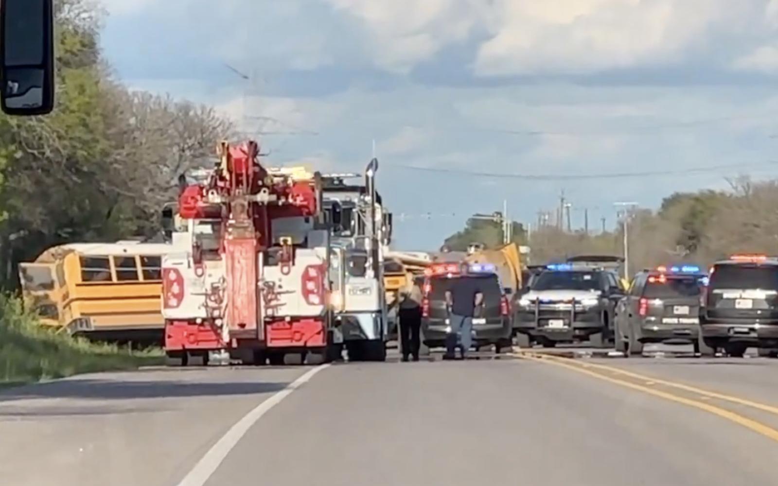 A School Bus and Cement Truck Collide Head-On, Killing 2