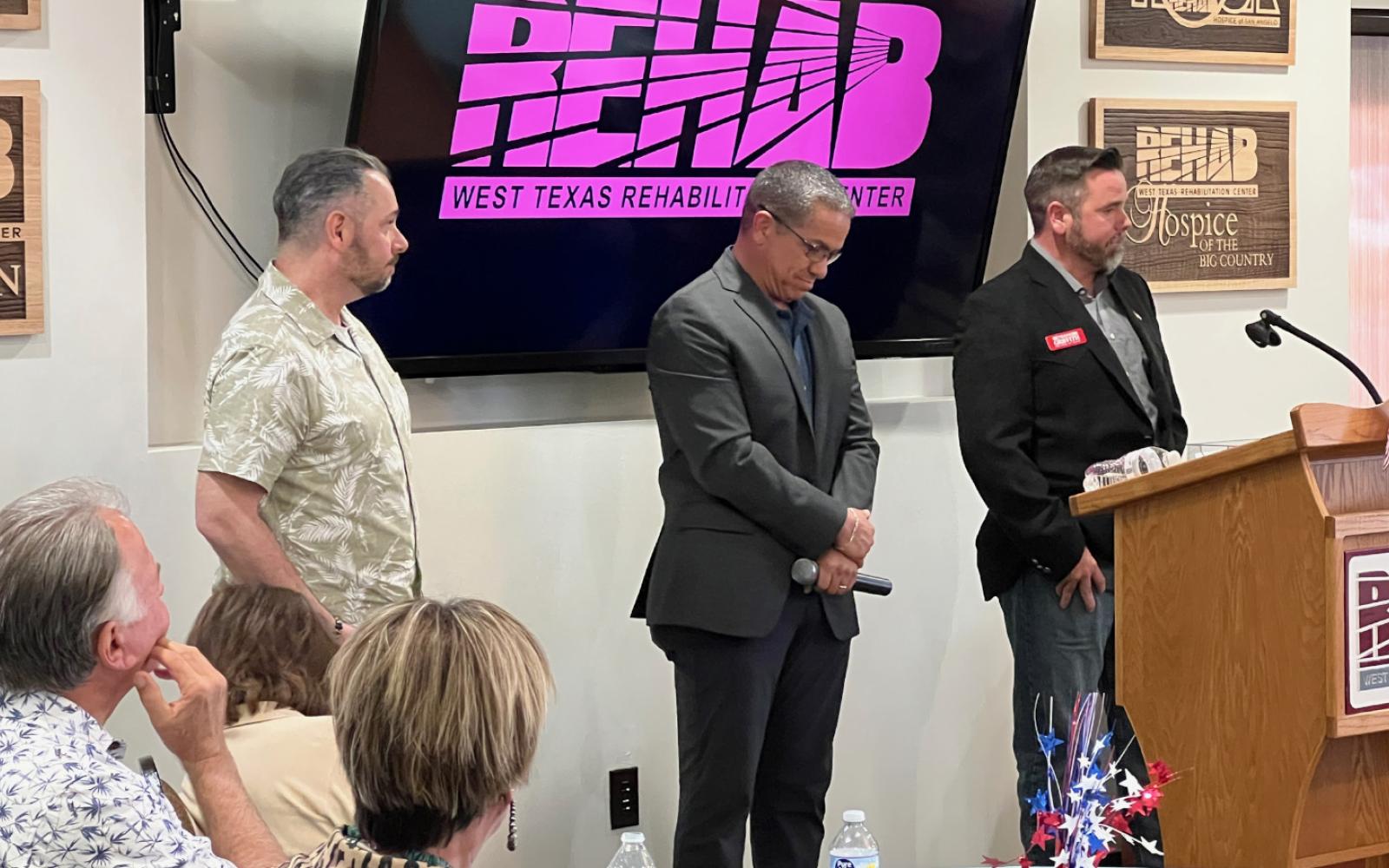 Candidates for the May 4, 2024 San Angelo Police Chief election from L-R: Chris Cimino, Mike Hernandez, and Travis Griffith at the Tea Party Forum on March 12, 2024.