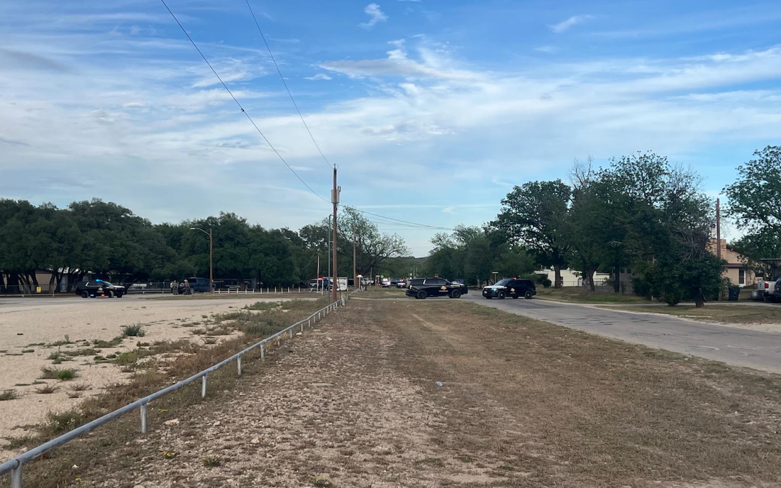 The crime scene in Mertzon on April 16, 2024