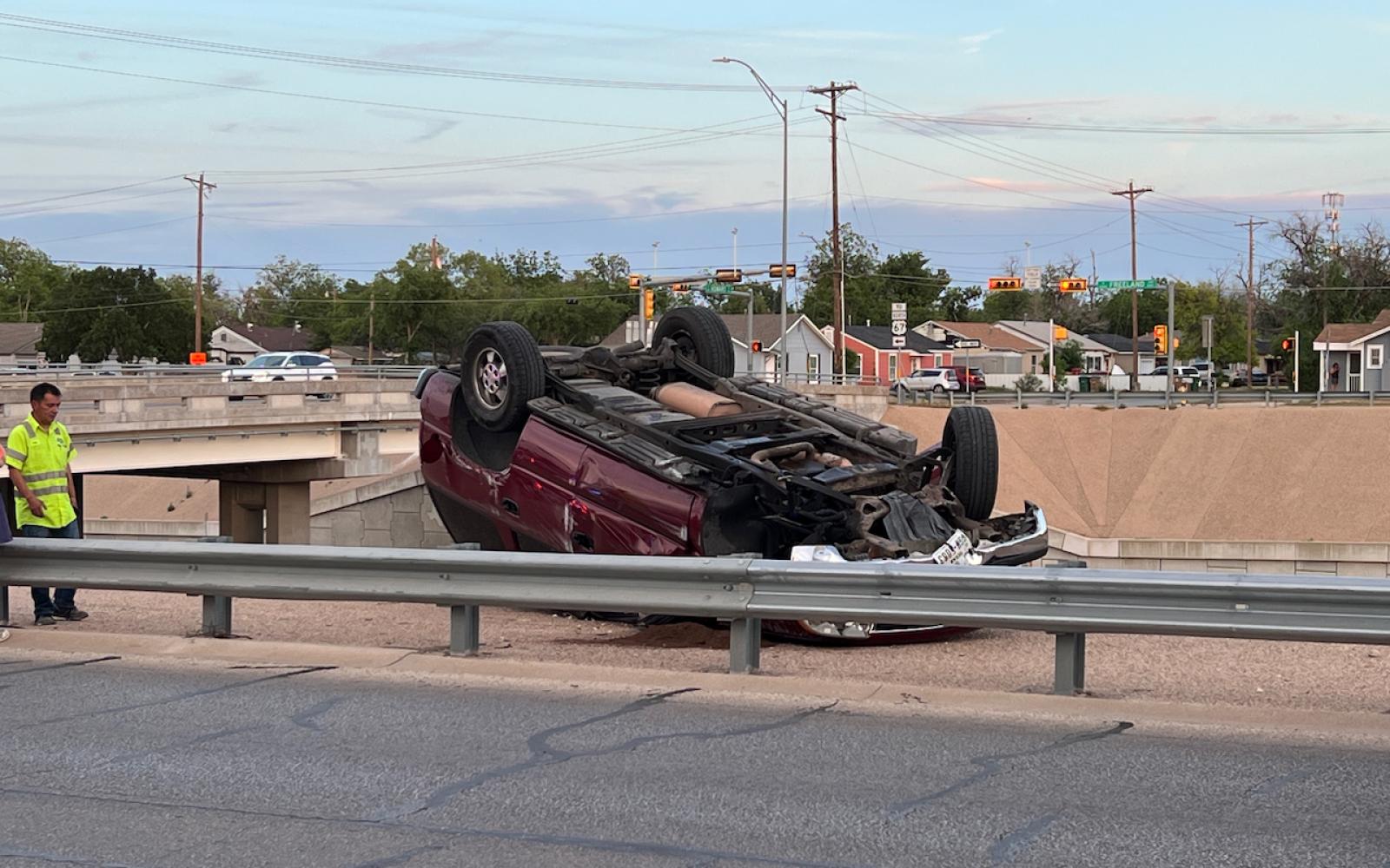 Driver was arrested for suspicion of DWI following a spectacular rollover crash on Tuesday, April 16, 2024.