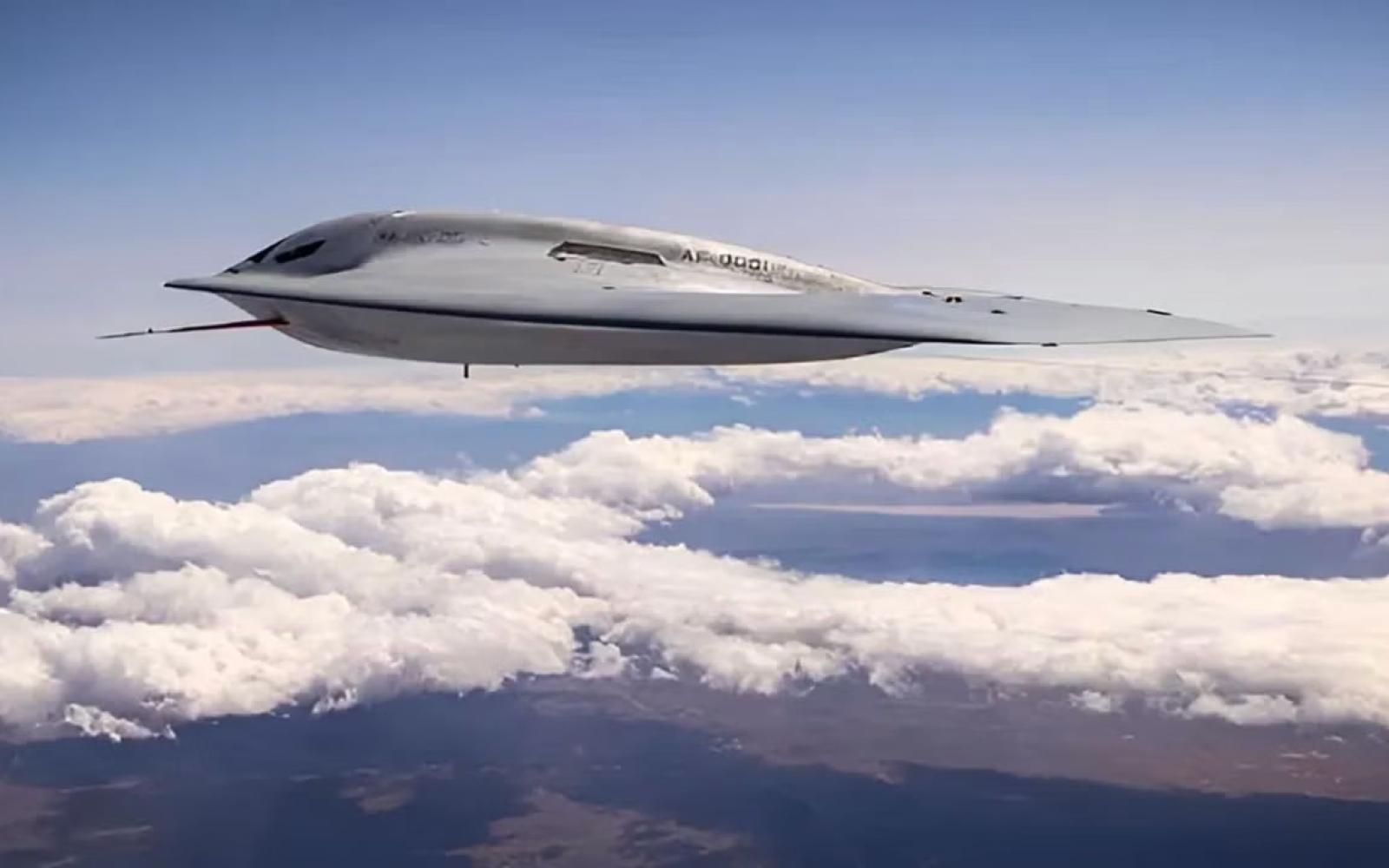 The B-21 Raider during flight tests, photo released 24 May 2024