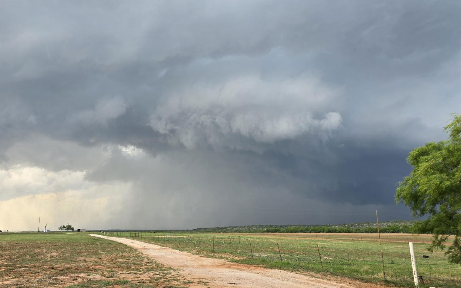 The tornado that touched down 3 miles east/southeast of Ballinger, Texas on May 2, 2024 at 1800 hours. (Jason Gore)