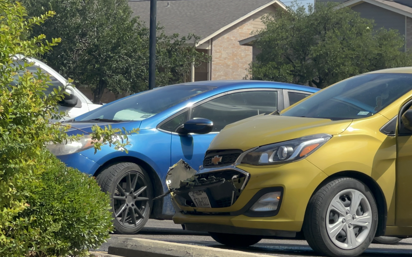 Chevy Spark that was involved in a crash on Knickerbocker on Tuesday, 5-28-24
