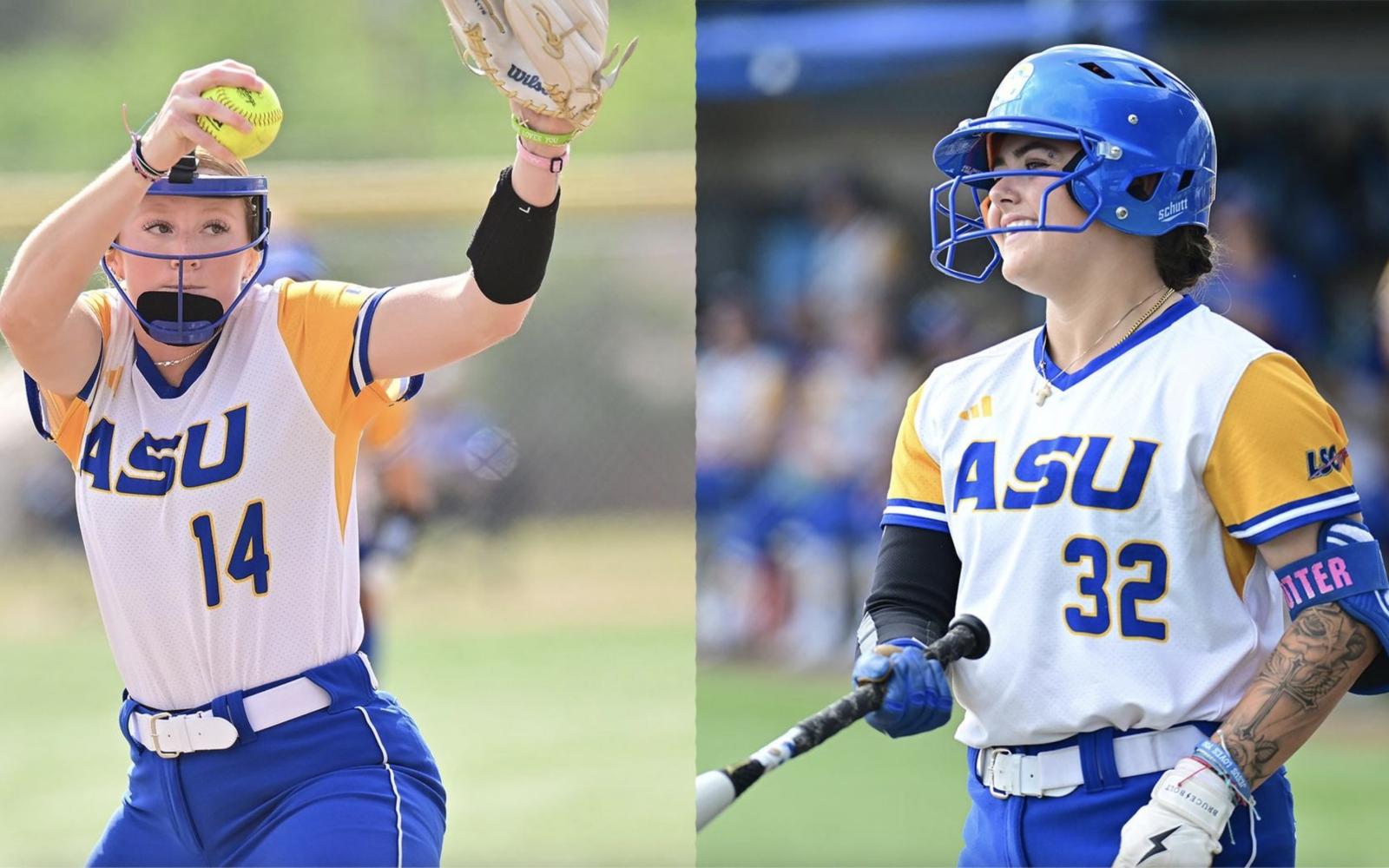 Angelo State Belles Cheyenne Floyd and Tatianna Trotter