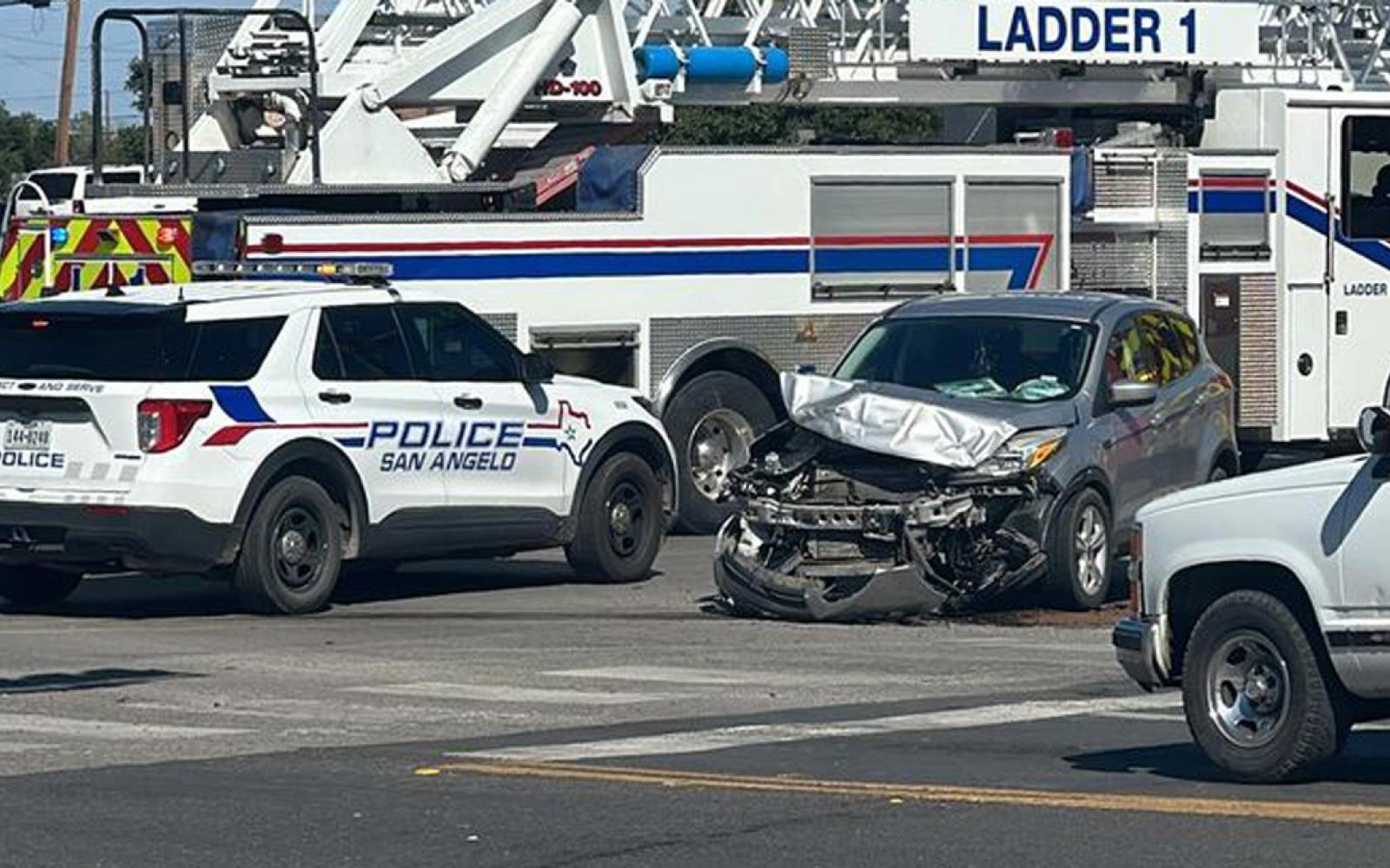 The small silver SUV that was destroyed in the crash.