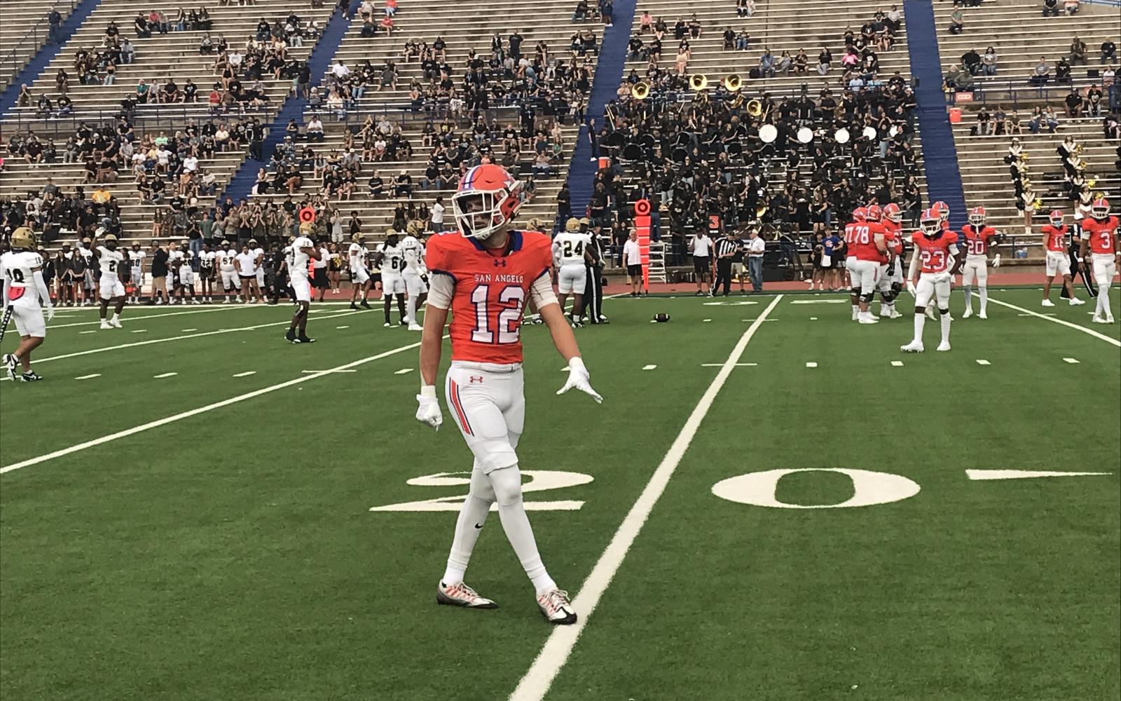San Angelo Central wide receiver Colton Hill had 10 catches for 94 yards and a touchdown Friday against Abilene High at San Angelo Stadium.