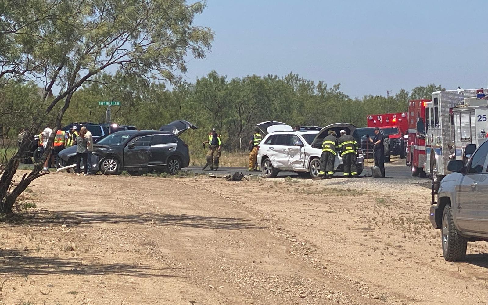 A crash involving three vehicles, including a school bus, occurred about 1:30 p.m. Friday at the intersection of FM 2288 and Grey Wolf Lane.