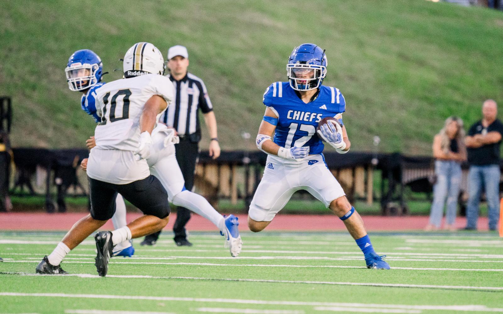 Lake View's Izaiah Rios makes a cut against Lamesa on Friday, Sept. 13, 2024, at San Angelo Stadium.
