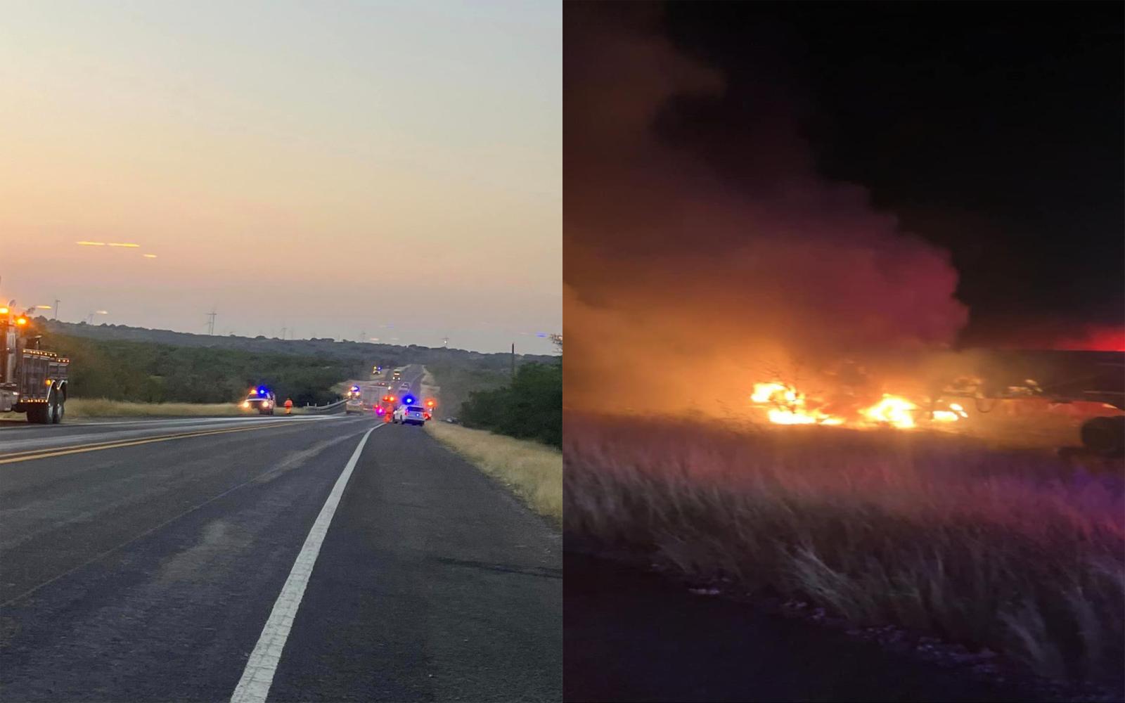 Crash North of Eden Leaves One Car Engulfed in Flames, Another With Entrapment