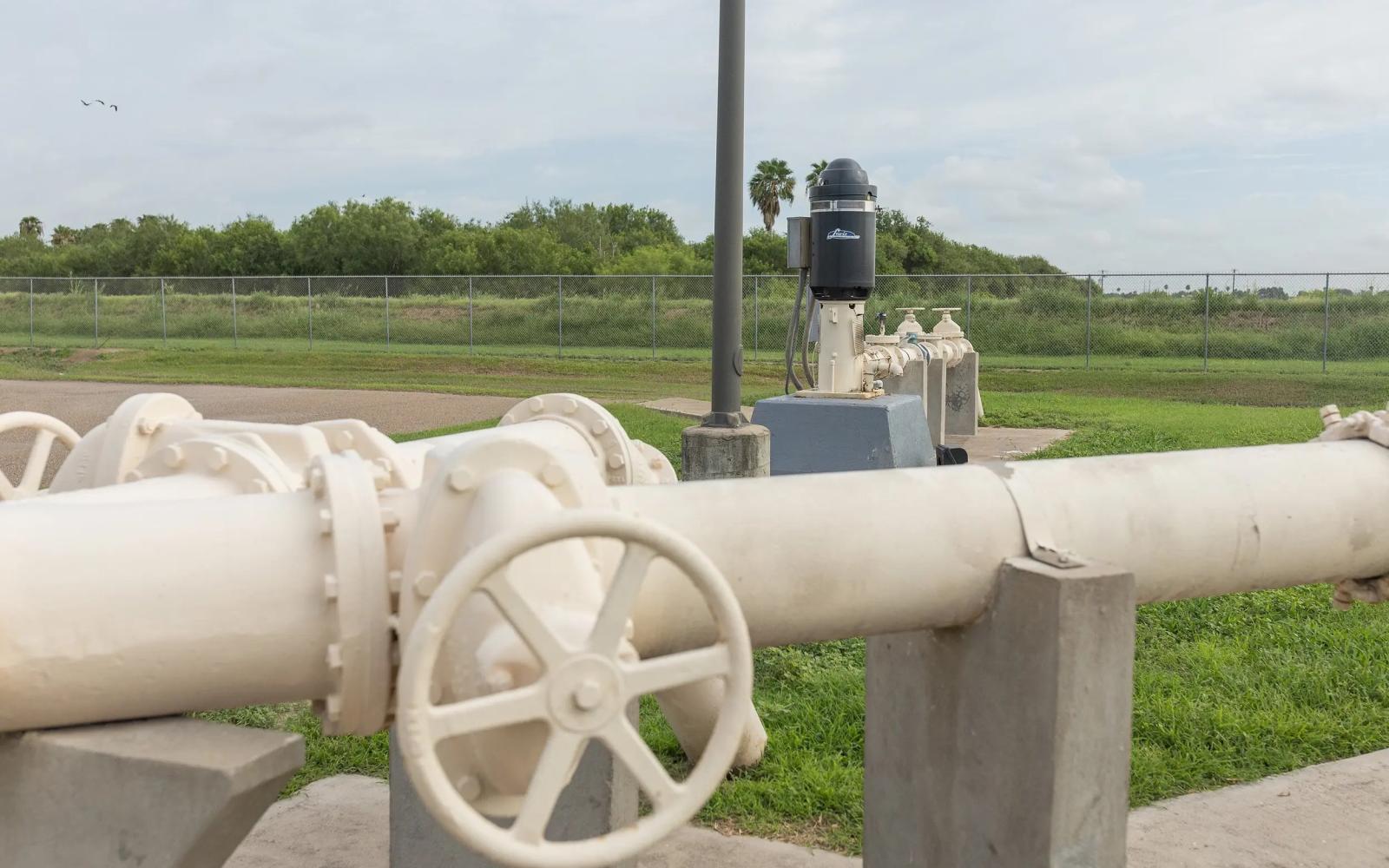Wells pump groundwater at the North Alamo Water Supply Corp. water treatment facility in Edinburg on July 16, 2024. 