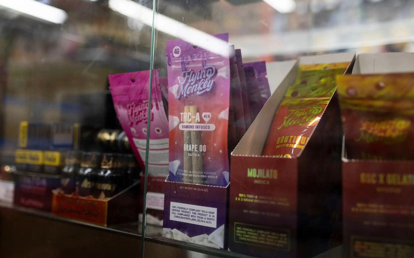 Products containing THC sit at a store in Austin, Texas, on May 5, 2025. Credit: Lorianne Willett/The Texas Tribune