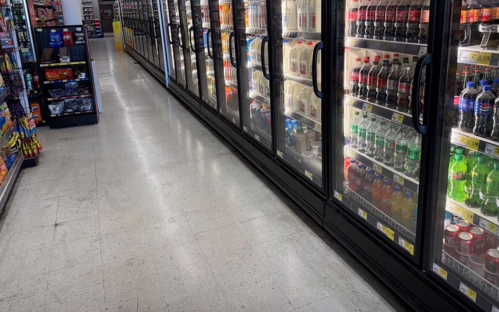 The floor where the plaintiff alleges she slipped and fell. On Nov 25 at around 2 p.m., that same floor was spotless.