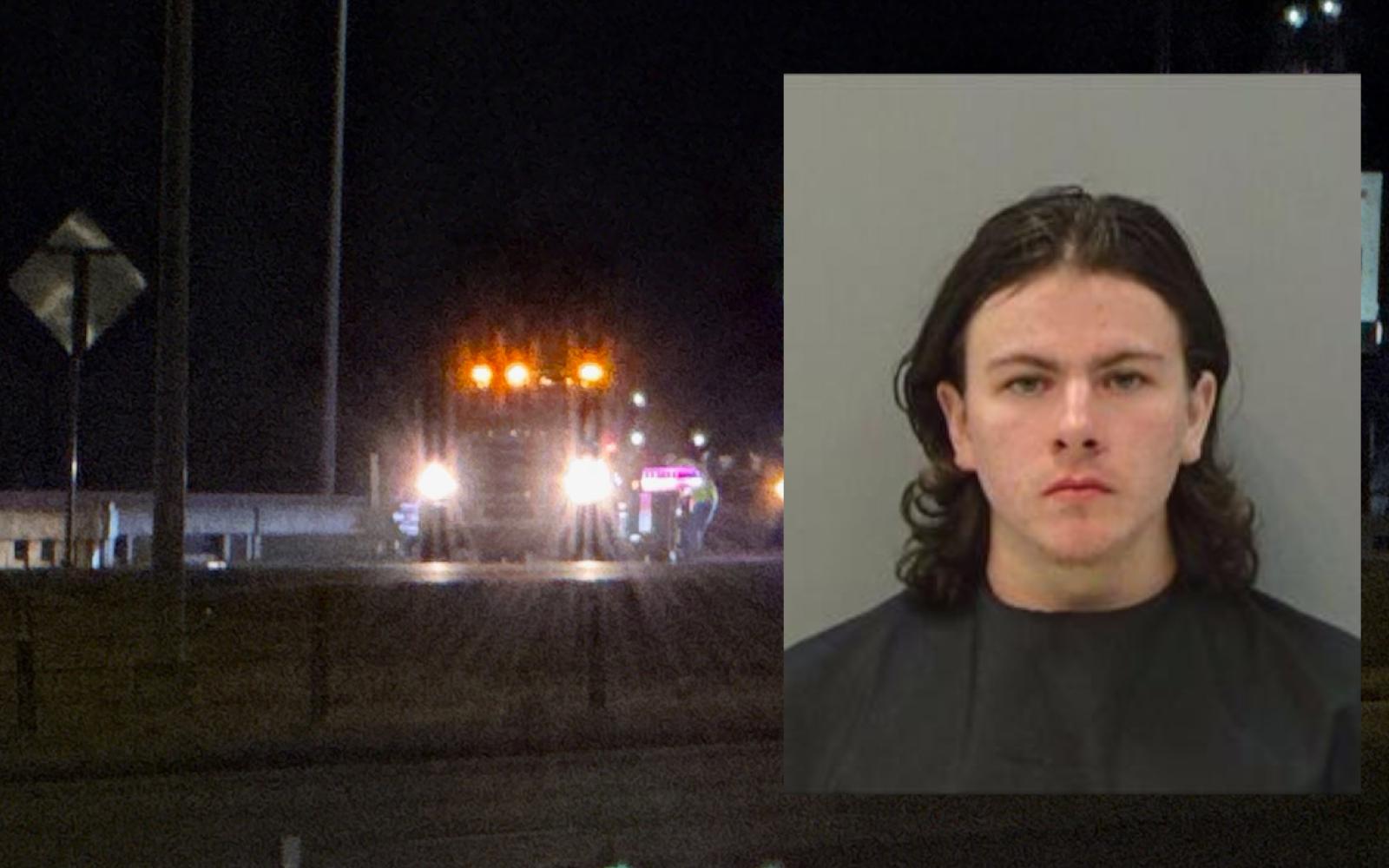 JORDAN SCHWABE, 19, arrested for evading arrest and reckless driving on Feb. 15, 2026