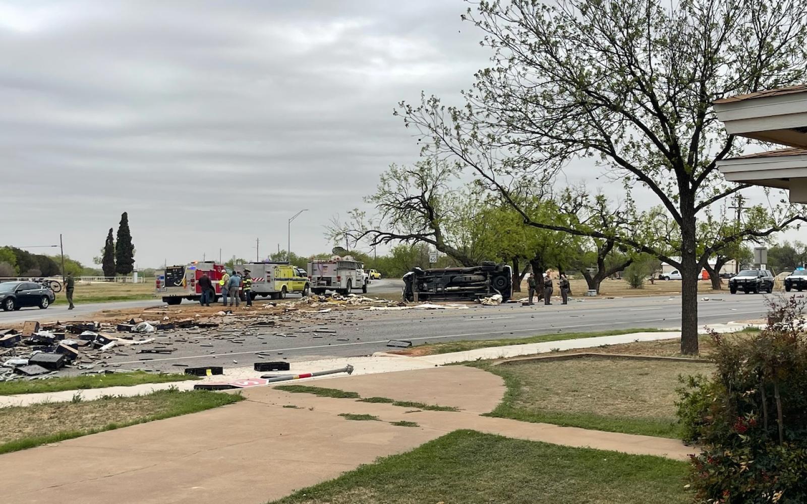 Cucumbers Block US 277 After Box Truck Overturns in Bronte